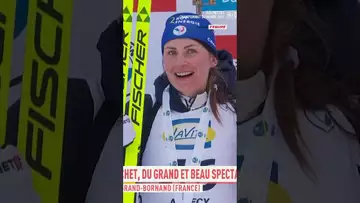 🇫🇷🔊⛷️ La Marseillaise pour Justine Braisaz-Bouchet #shorts #france #biathlon