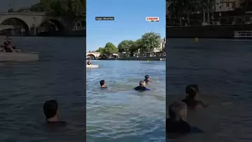 🏊‍♀️ La maire de Paris Anne Hidalgo s'est baignée dans la Seine, accompagnée de Tony Estanguet #jo