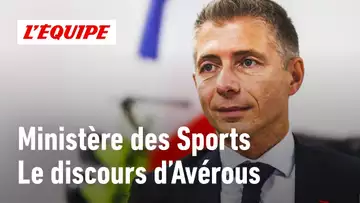 Le premier discours du nouveau ministre des Sports, Gil Avérous